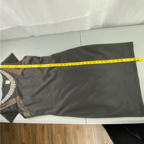 Sangria LBD pearlized embellished black silhouette dress wms size 10 - Picture 9 of 11